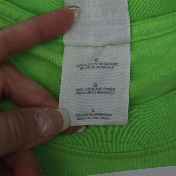 Piece Love Workout Shirt Men L Green Gildan Short Sleeve Crew Graphic Print T - Picture 13 of 15